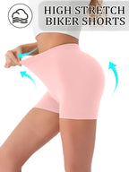 [ Shorts] 1pc Biker Shorts for Women, Non-See-Through Leggings, 5.08cm Inseam, Tight Fit, High Elasticity For, Cycling Shorts - Pink
