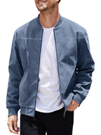 Multi-color Suede Jacket for Spring and Autumn - Peacock Blue