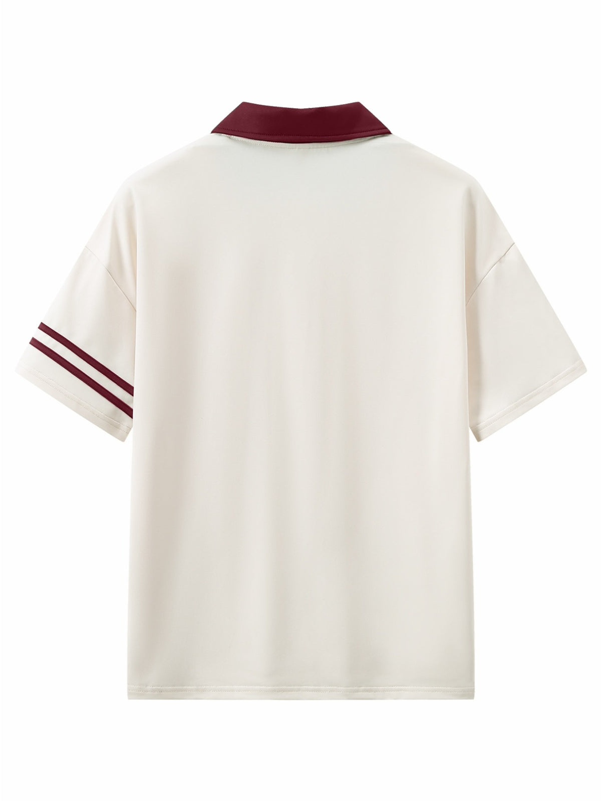 Back-to-School Warner Bros. Official "Bixin" Cartoon Cute Print Men's Summer Loose Lapel Japanese-Style Polo Short-Sleeve T-Shirt, Comfortable, Breathable, and Slightly Stretchy - Red