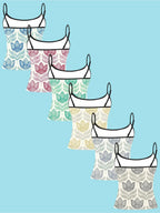 6pcs Women'S Camisole Vest Set, Floral Print, Fabric, Multi-Color And Multi-Size Available, Thin Straps with Black Neckline Trim, Ideal for Daily Wear And Casual Outings, Fashionable And Comfortable