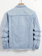 Men'S Denim Jacket - Light Washed Blue