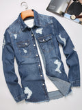 Men'S Denim Shirt - Sea Blue