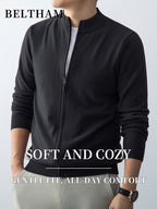2pcs New Spring Autumn Winter Men'S Knit Cardigan, Ideal Gift for Father And Husband, Solid Color Zipper Design Sweater, Elegant Versatile Knit Cardigan Coat, Suitable for Daily Casual Business Sports Outdoor Camping Fishing Wear - Navy Blue+Dark Grey