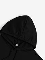 Women's Two-Piece Drawstring Sleeveless Hooded Top and Summer Letter Print Pants Set, Elastic Waist Casual Pants, Winter ; Christmas, Cyber Monday, New Year, Commuting, Casual Yet Appropriate, Daily Outfit - Black