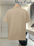 Men'S Ultra-Thin Performance Fitness T-Shirt with Bull Head Pattern, Suitable for Gym, Running, And Outdoor Activities, Breathable And Quick-Dry Round-Neck Sports Top - Apricot