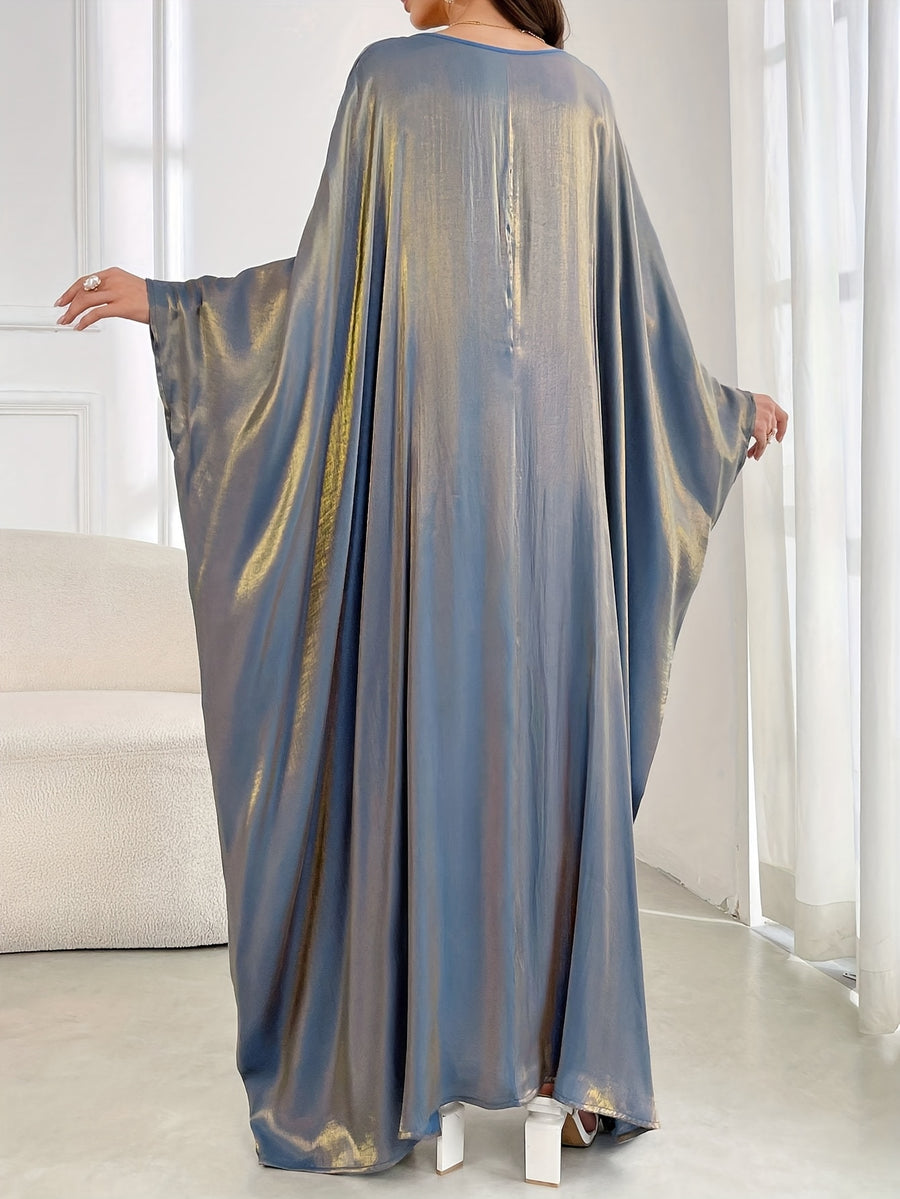 80522-Solid Loose Dress - Haze Blue
