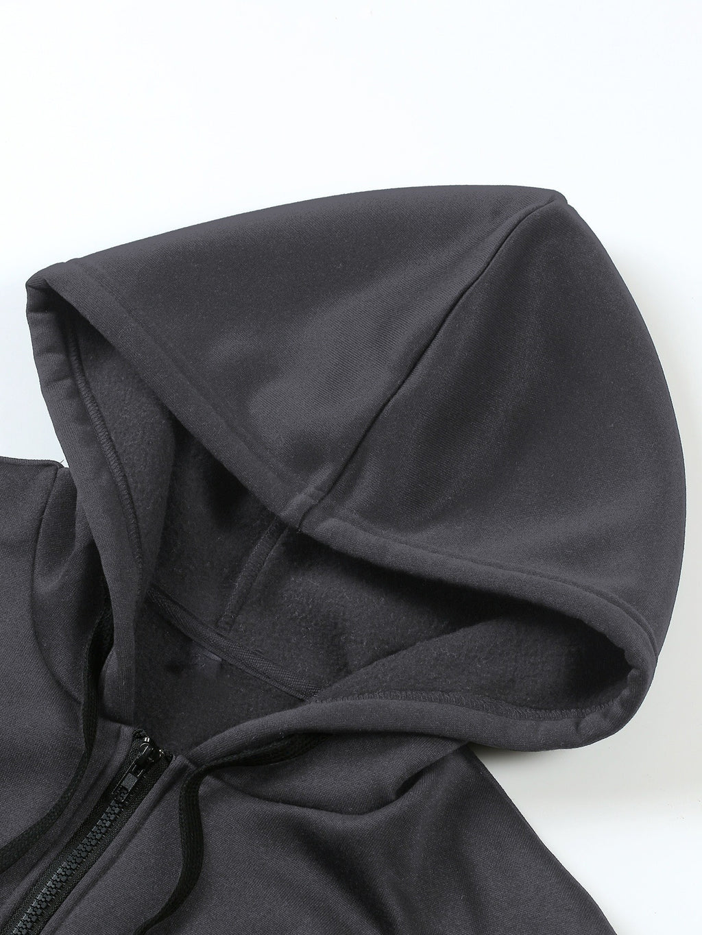 Plus Size - Plus Size - Plus Size Women'S Casual Autumn And Winter Letter Print Sweatshirt, Long Sleeve Pocket Hooded Zip Jacket, Women'S, Hoodie - Dark Gray