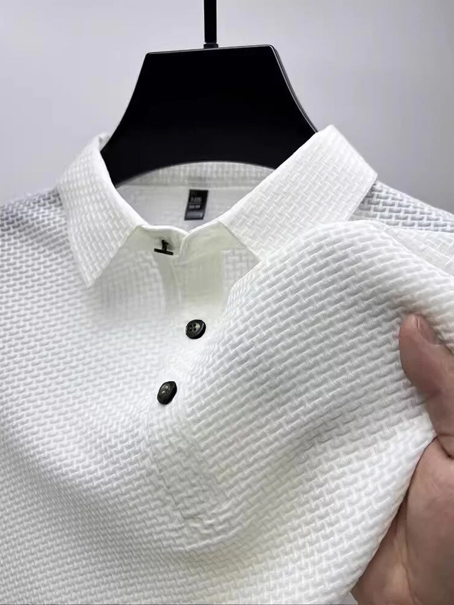 Men'S Summer Style Polo Shirt - Short Sleeve Breathable, Fashionable Beach Vacation Sport Casual Commute Golf Fishing Camping Gift for Boyfriend Husband - White