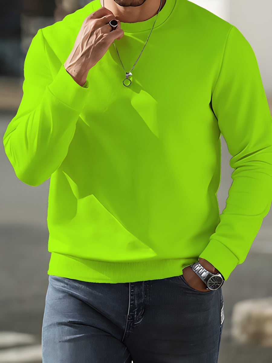 Men'S Fashion Casual Round Neck Sweatshirt, Autumn Winter Trendy Sweatshirt, Suitable for Home Leisure, Travel Essential - Mixed colors