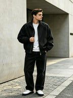[Pearson OBM] Spring Autumn New Men'S Jacket Casual Sports All-Match Jacket - Black