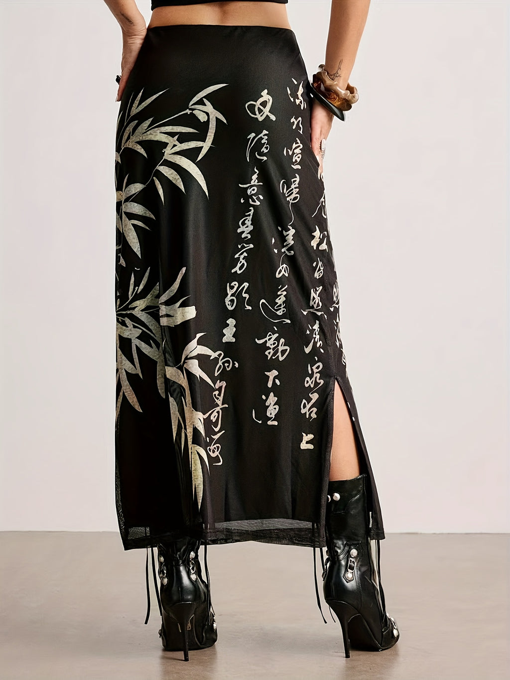 Chinese Style Fashion Tiger Print Mesh Skirt with Side Slits - Sexy, Comfortable, Breathable, Durable - Women'S Mid-Length Dress - New Year Gift - Chinese Clothing - Cosplay - Mixed colors