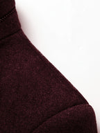 New Men's Tweed Jacket, Mao Suit Style Stand Collar Autumn/Winter Outerwear, Men's Tweed Sports Jacket - Burgundy