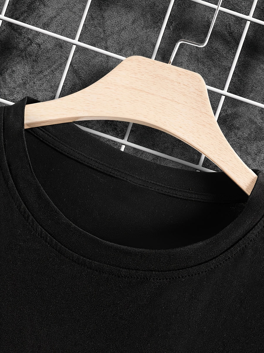 Set of Three Men'S Long-Sleeve T-Shirts, Featuring Print Regular Long-Sleeve Shirts for Spring And Autumn, Suitable for Outdoor Sports And Casual Wear - Black, White, Blue