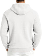 Maqiqi OBM Men's New Autumn/Winter Solid Color Warm and Comfortable Hooded Sweatshirt, Stylish and Versatile for Daily Casual, Work, Commuting, and Outdoor Activities - White