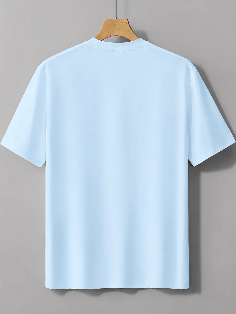 New High Quality Men's T Shirt 100% Cotton, Artistic Geometric Colorful Squares Print, Casual Daily Wear Streetwear Fashion, Short Sleeve Round Neck Top Machine Washable - Sky Blue
