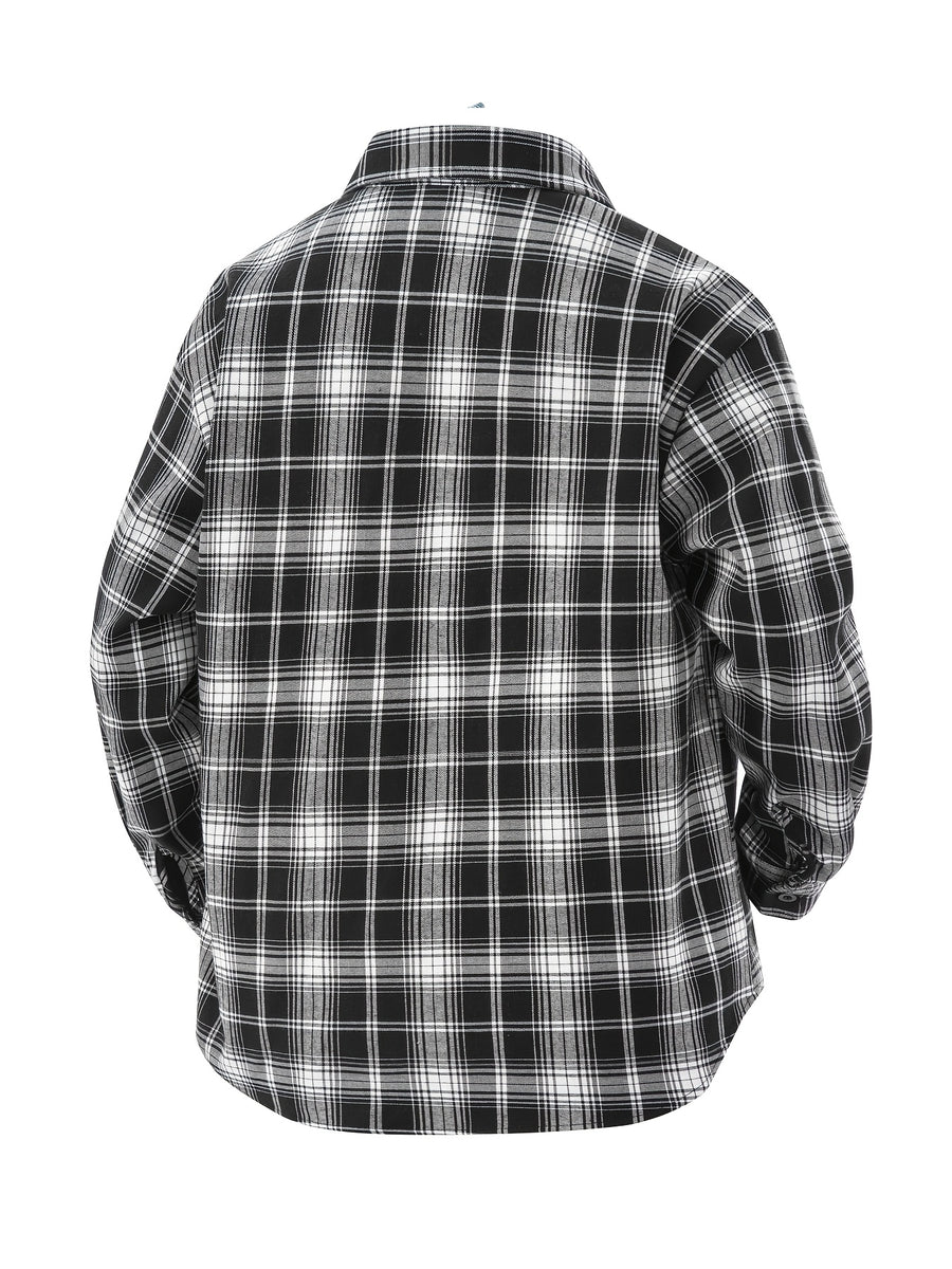 3pcs Set - Men'S Spring/Autumn Lapel Plaid Shirt Youth Outdoor Casual Trendy Top Men'S Fashion Versatile Jacket - Black+Yellow+Sky Blue