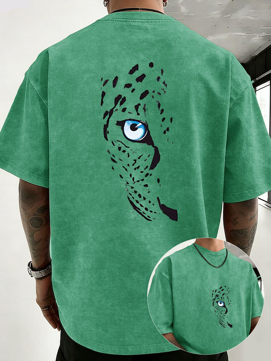 2026 New Unisex T-Shirt, Washed Pure Cotton with Distressed Texture, Double-Sided Print, Breathable and Sweat-Absorbent, Loose Fit for Outdoor Fitness and Sports, Trendy Short Sleeve - Green