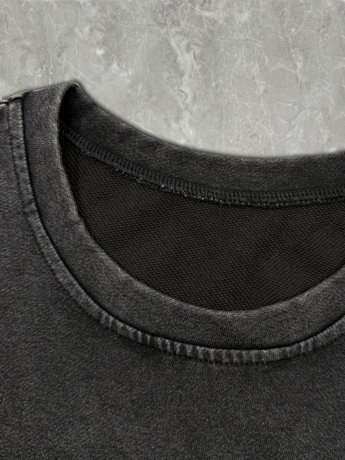Loose-Fitting Round-Neck Fashion Women'S Clothing with Letter Print And Washed Short Sleeves - Dark Gray