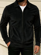 [Pearson OBM] Spring/Autumn New Men'S Solid Color Fashion Corduroy Jacket, Suitable for Outdoor Leisure Activities And Daily Work Commute - Black