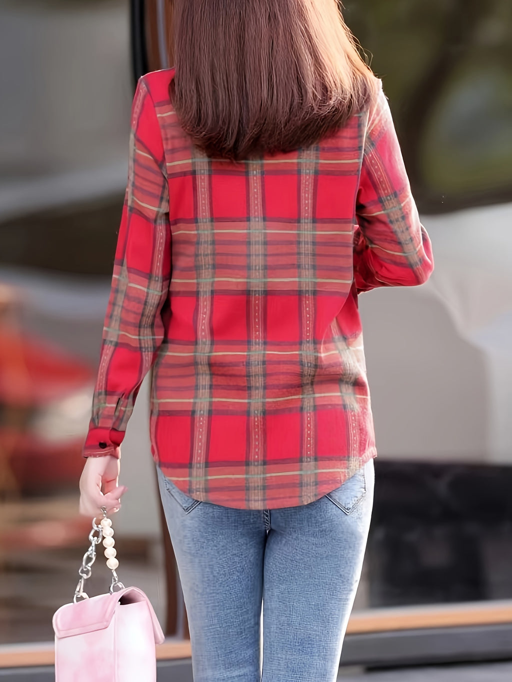 Spring And Autumn Fashion Fleece Shirt - Red