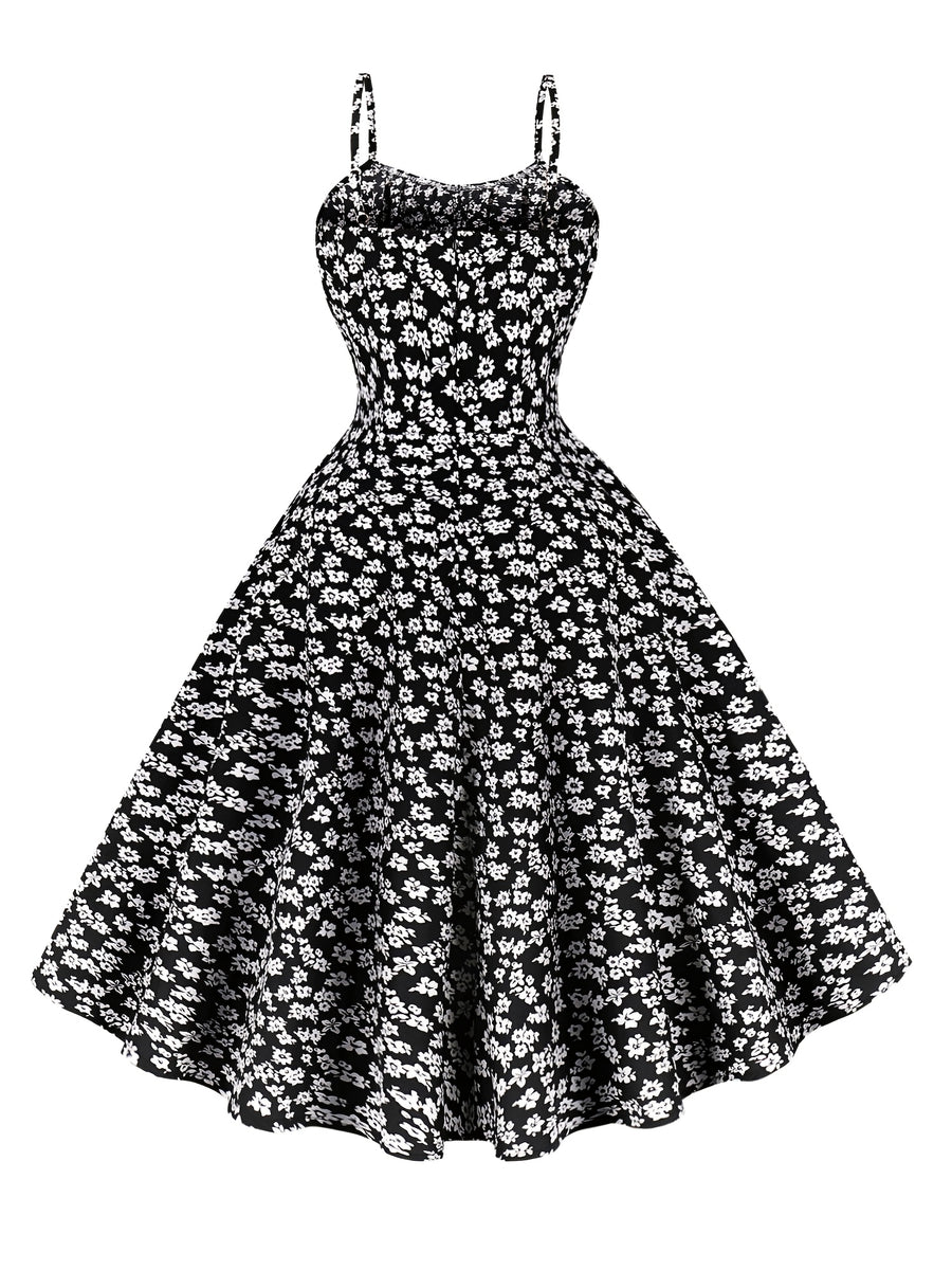 Summer Elegant Party Casual Vacation Small Floral Print Dress - Mixed colors