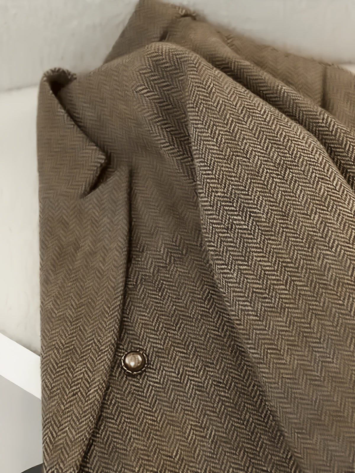 Women'S Elegant Blazer - Business Formal & Casual Versatile Style, H-Shaped Structured Cut with Front Button-Detail, Suitable for Office/Wedding/Daily Wear, Exclusively for Professional Women, Exquisite Design And Sturdy Texture - Khaki