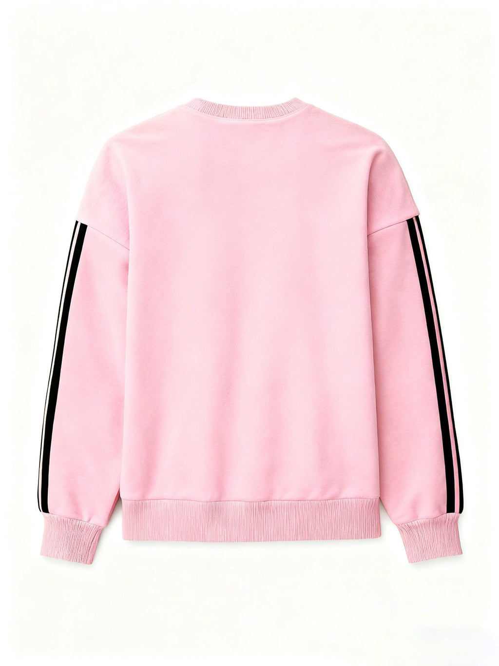 Comfortable And Versatile Women'S Clothing, Casual Long-Sleeve Crewneck Sweatshirt with Fun Printed Patterns And Double Stripes, for Women - Pink Color