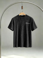 High Street Distressed Short Sleeve Three-pc Crew Neck T-Shirts for Men, Slim Fit, Casual, for Layering or Wearing Outdoors, Basic Tees - Light Blue+Khaki+Black