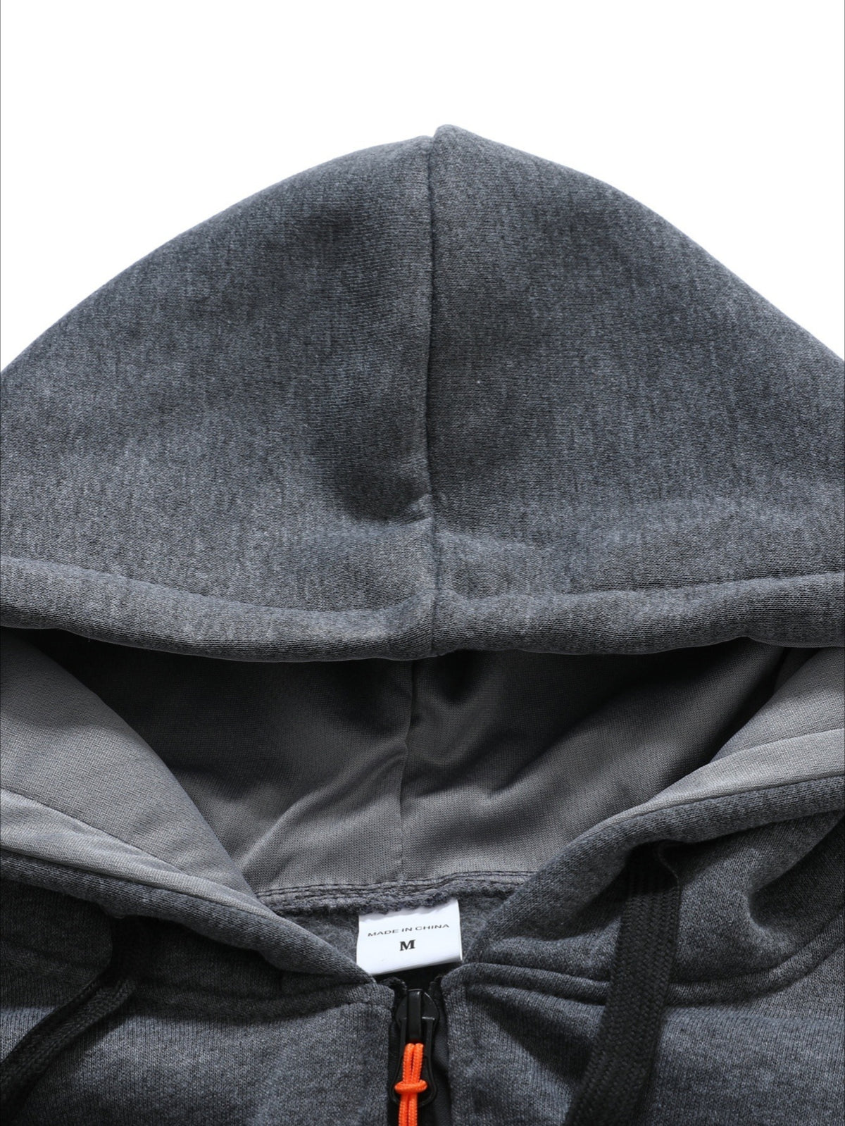 Men'S Basic NY Uppercase Letter Print Cargo Hooded Zipper Cardigan Casual Jacket - Dark Gray