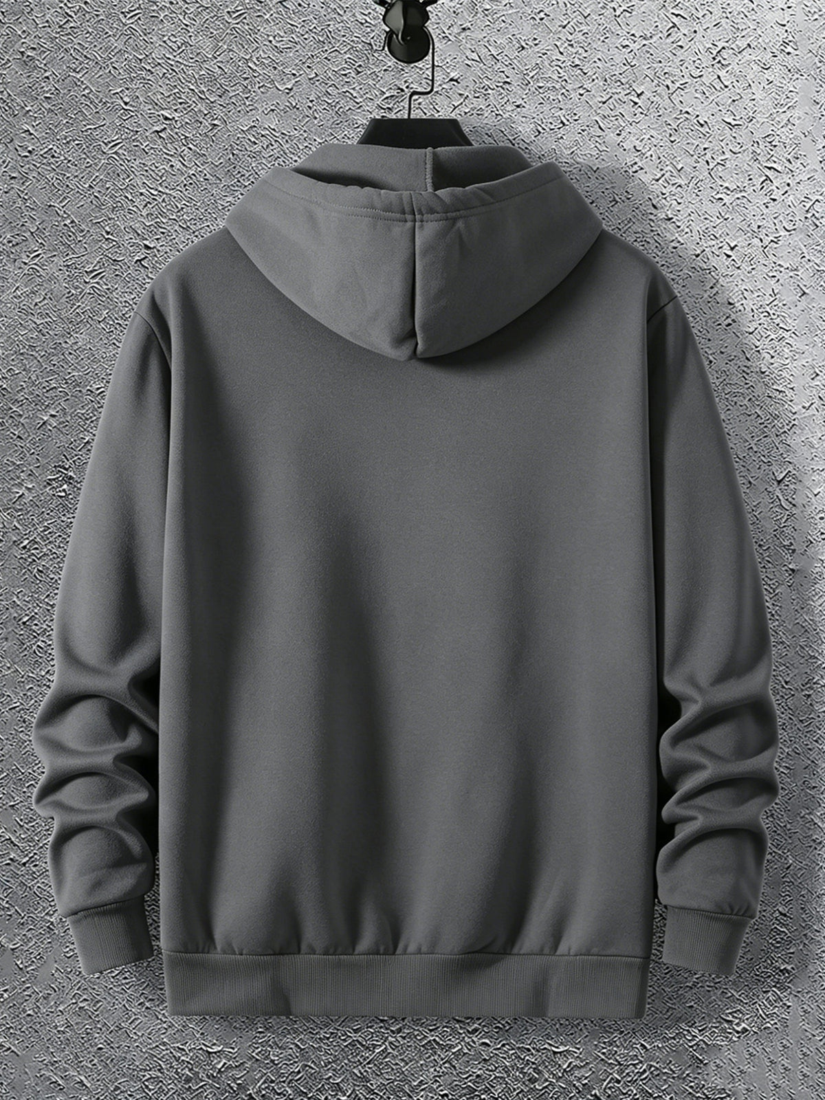 Warner Licensed Men'S Autumn Hooded Sweatshirt, Reinforced Ribbed Cuffs, Breathable Polyester Fabric, Hip-Hop Street Style Distorted Heart Wolf Pattern, Suitable for Retro Hip-Hop Outfits, Urban Trendy Men, Practical Kangaroo Pouch - Deep Gray