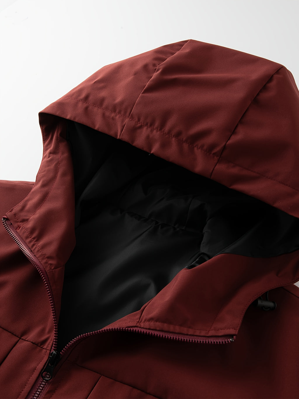 Men'S Solid Color Hooded Jacket | Solid Multi-Functional Style Lightweight Trench Coat, Suitable for Spring And Autumn, for Daily Commute And Street Style; Universal Fit, Regular Fit. -5639 - Burgundy