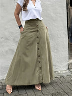 New Spring And Summer Fashion Work-Style A-Line Skirt with a Flattering Design, Versatile And Stylish - Army Green