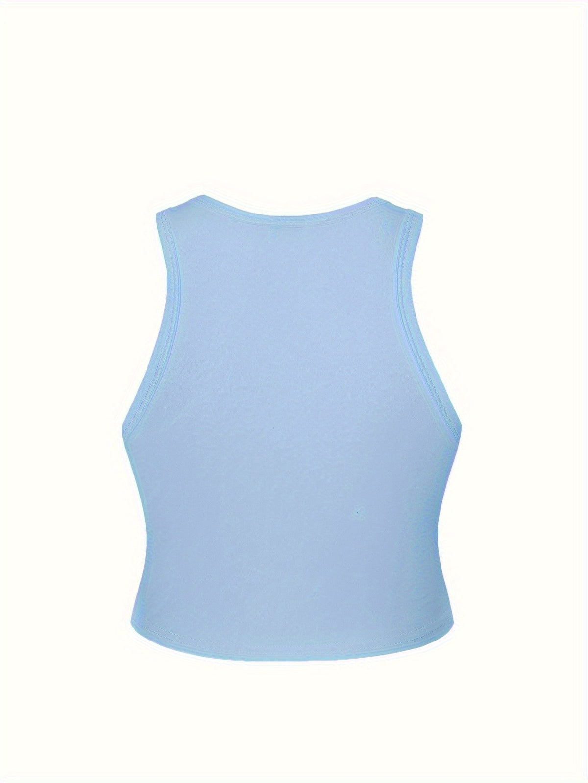 Women's Y2K Elegant Fashion Autumn/Summer Round Neck Tank Top, Cherry Print, Soft Fabric, Machine Washable Comfortable Knitwear, Trendy Four-Season Sexy Street Style, Popular Loose-Fit Comfortable Multi-Color Breathable Trendy Casual Top - Sky Blue