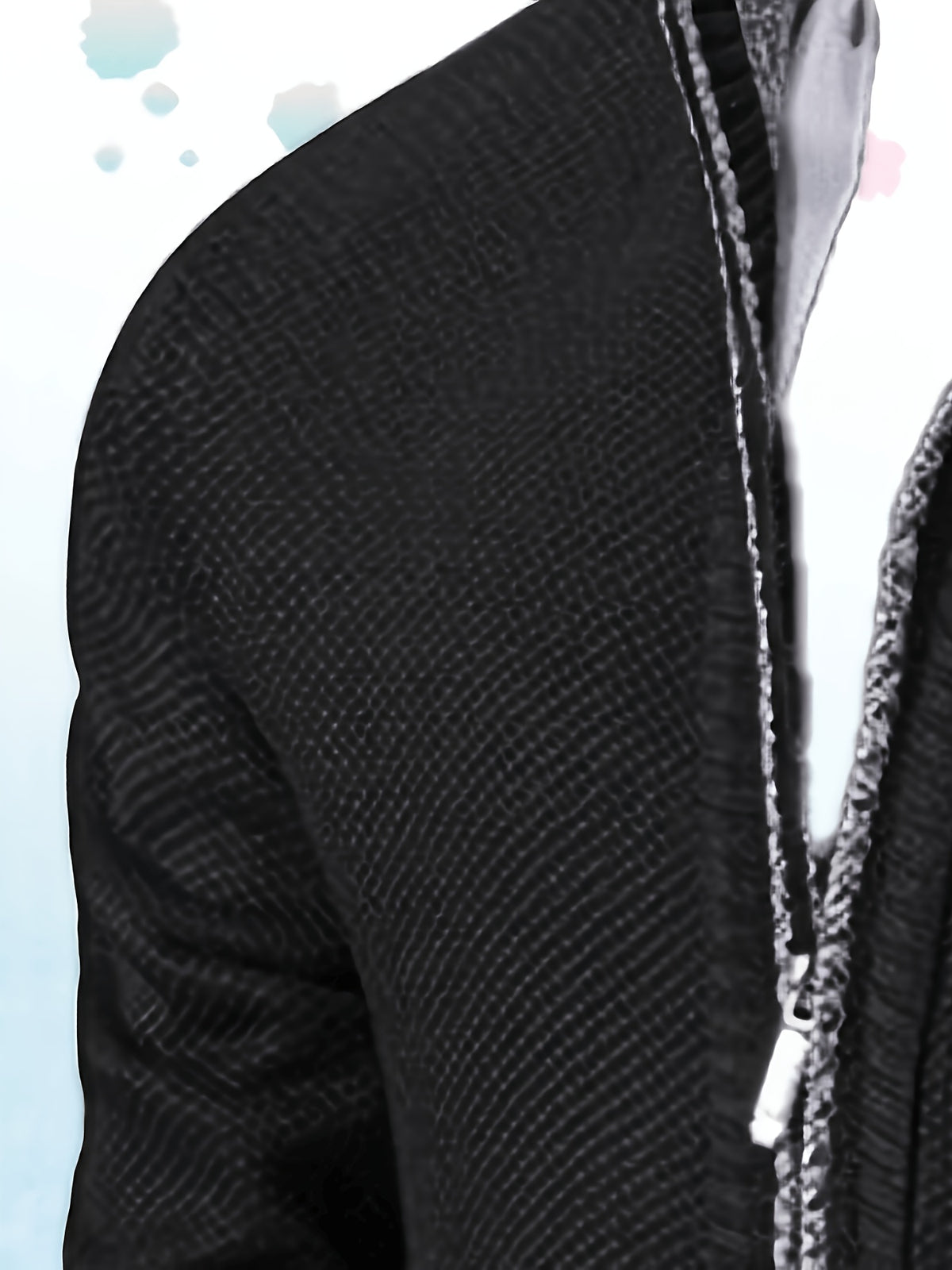 Single Casual Knitted Jacket with Stand-Up Collar And Smooth Zipper, Comfortable And Loose Retro Style, Versatile And Durable for Upper Body. (Includes Jacket) - Black