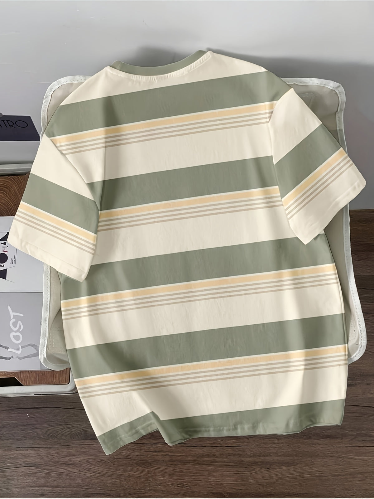 Men'S Casual Striped Cuff Patchwork Round Neck Summer T-Shirt, Comfortable And Breathable [Printed Design - Not Textured] - Mixed Color 10
