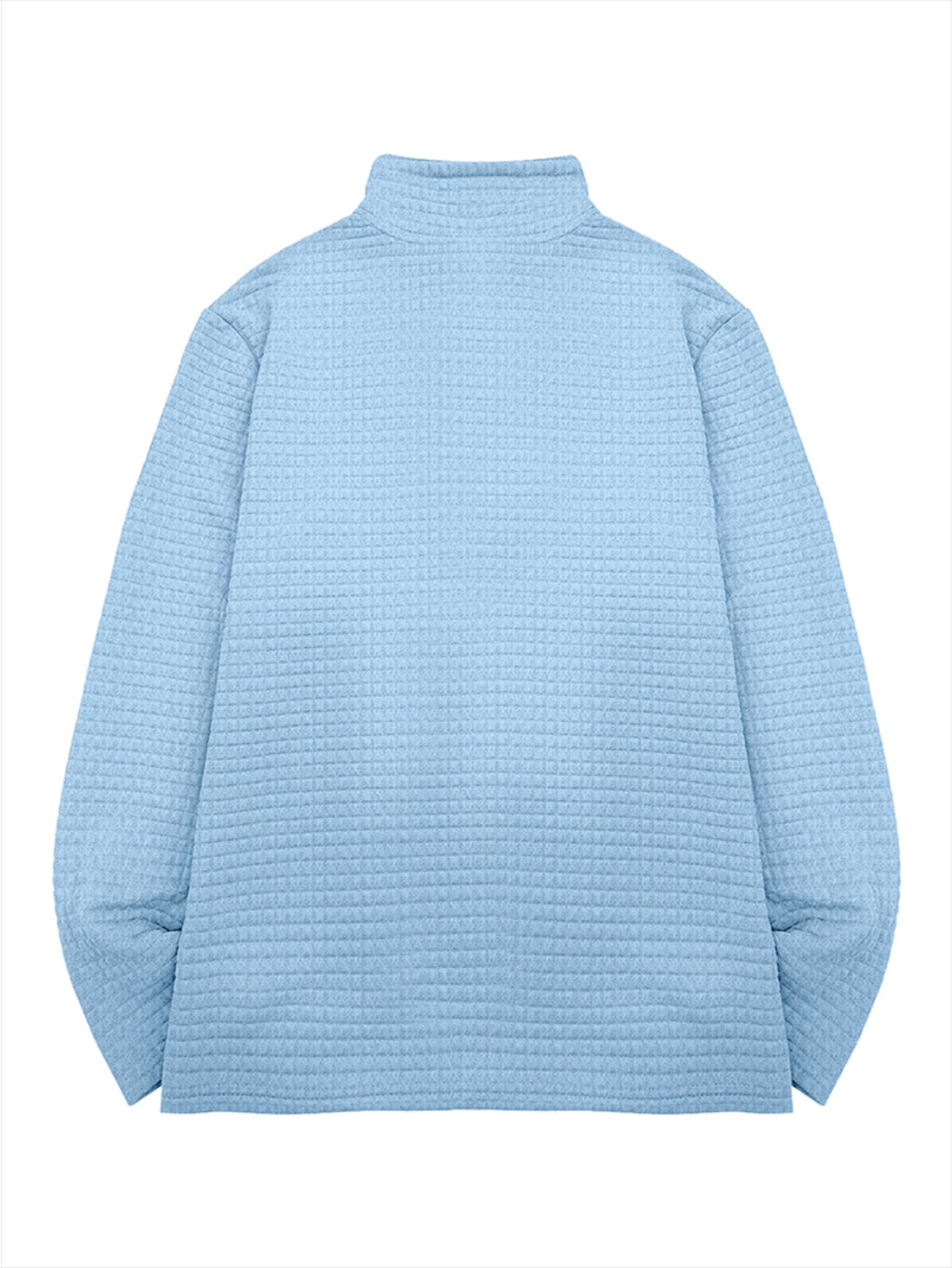 HOONIGAN Men's Printed Half-Zip Fashion Waffle Knit Texture Autumn/Winter Simple Casual Versatile Sporty POLO Shirt Sweatshirt, New Autumn/Winter Long-Sleeve Lapel Top, Comfortable and Breathable Fabric, Valentine's Day Gift, Preferred Birthday Gift - Sky Blue