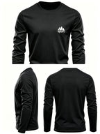 Men'S Spring And Autumn Thin Knitted Classic Solid Color Long-Sleeve T-Shirt 1pc, Casual Sports All-Match Inner Wear Men'S Long-Sleeve Tops - Black