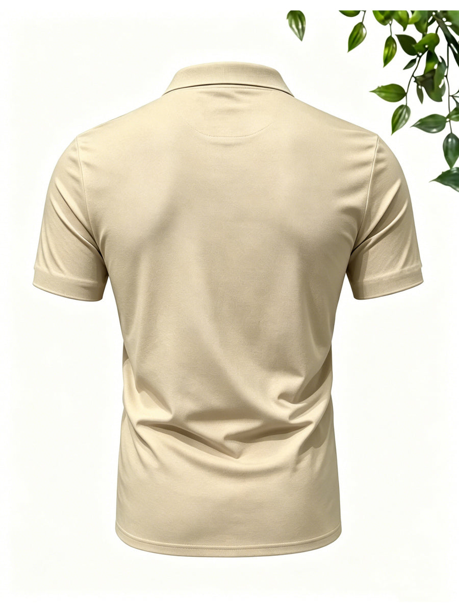 6pcs Men'S Summer Shirts, Men'S Loose Casual Business for polo Shirts, Fashionable Tops, Collared Casual T-Shirts, Short-Sleeved Tops. Suitable for Polo, Golf, Tennis - 【Light Yellow】
