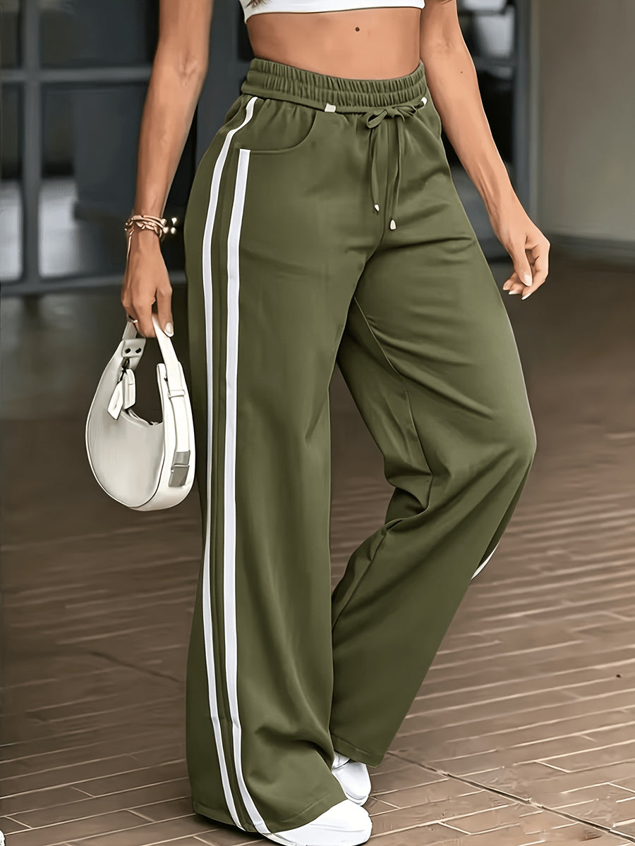 Women's Fashion - Long Trousers - Unique Waist Design for a Look, Daily Commute Style, Elegant, Fashionable, and Casual, Versatile for and All-Match Outfits, Suitable for Outdoor S, Japanese, Korean, European, and American Styles, Four Seasons - Military Green