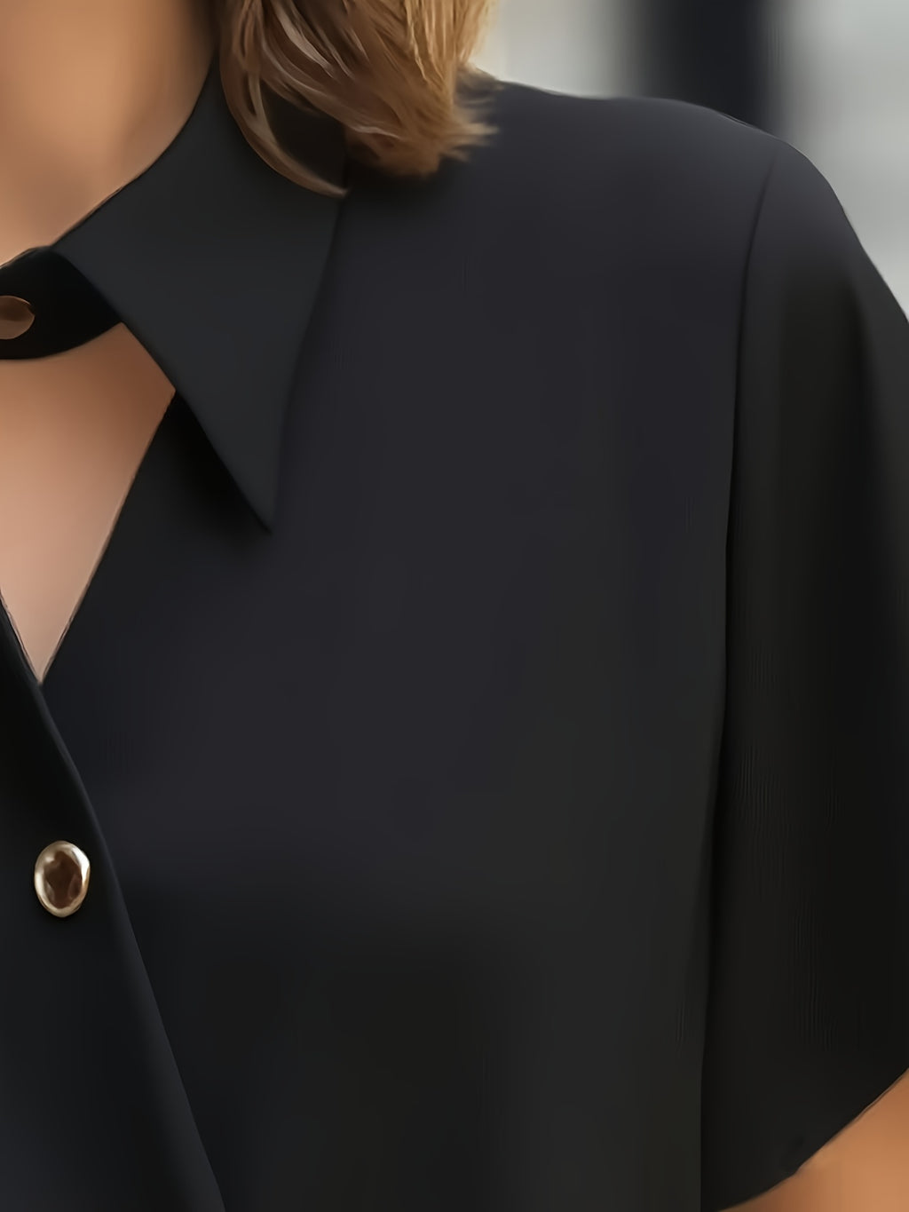 Spring/Summer Women's Elegant Designer Fashion Shirt - Black
