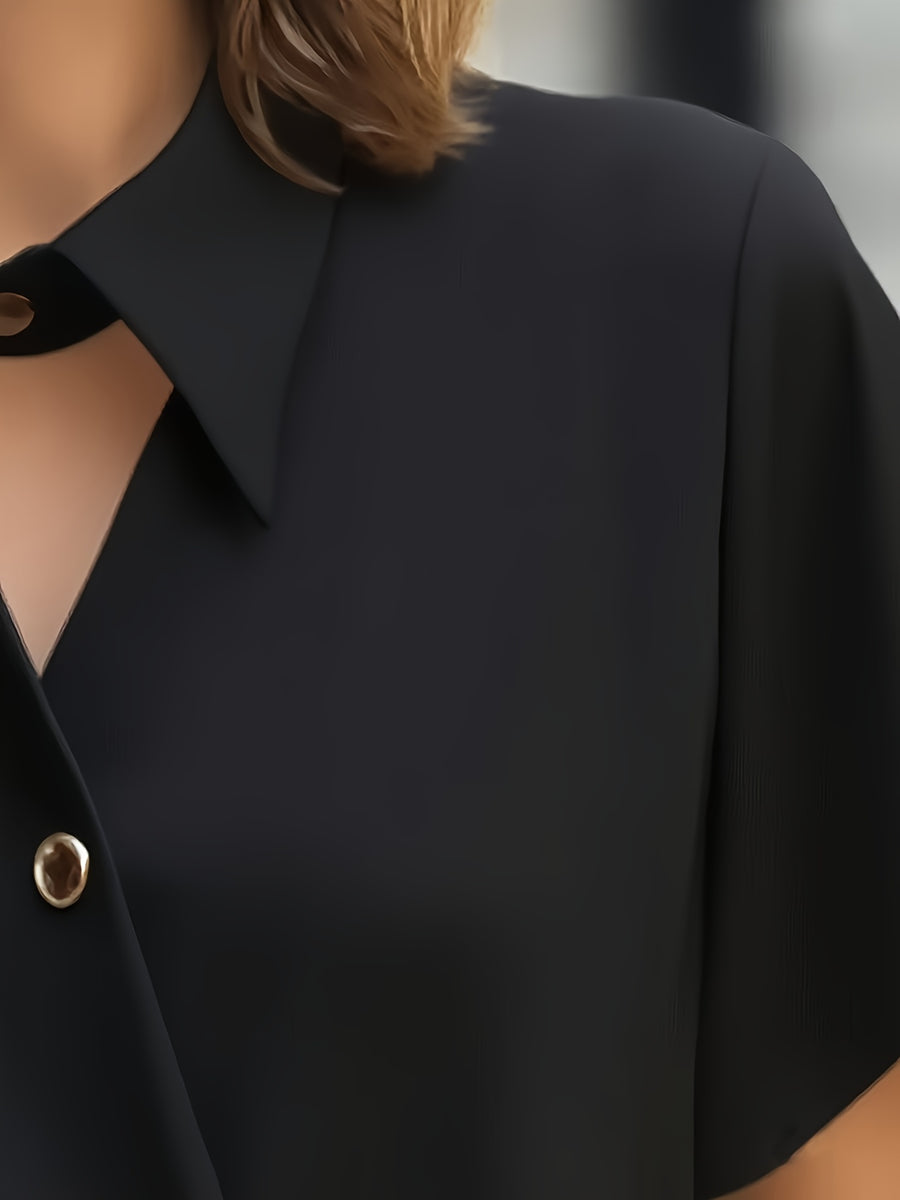 Spring/Summer Women's Elegant Designer Fashion Shirt - Black