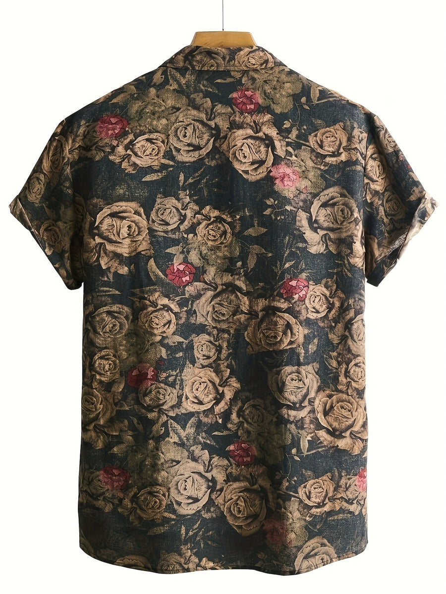 Printed Design- Not Textured Men's Summer Fashion Casual Labeled Shirts, Ideal for Beach Surfing, Outdoor and Indoor Wear - Mixed colors