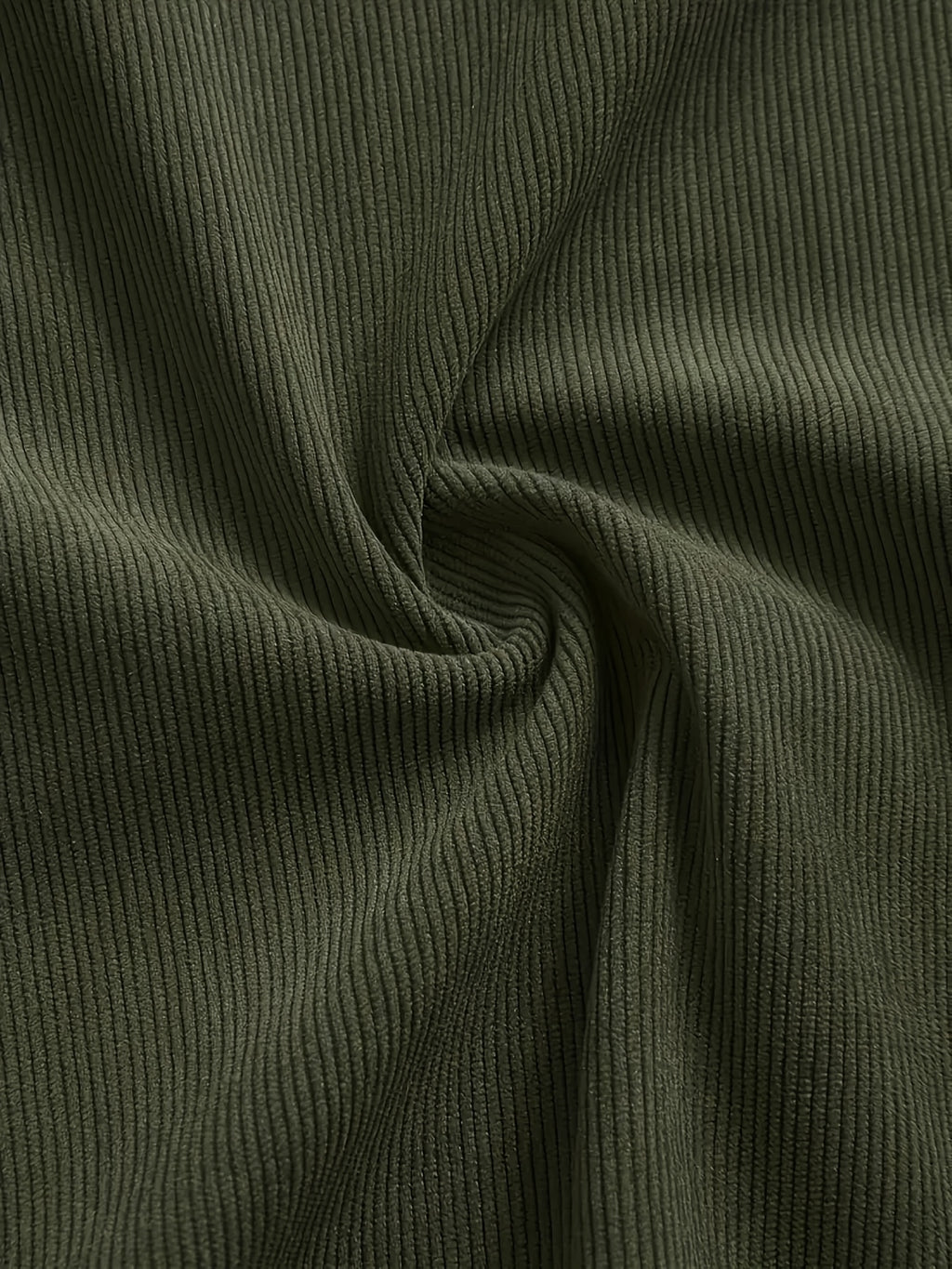 Men's Corduroy Shirt, New Spring/autumn/winter Men's Shirt Jacket, Lapel Collar with Solid Color Snap Button Design, Suitable for Casual Style - fern green