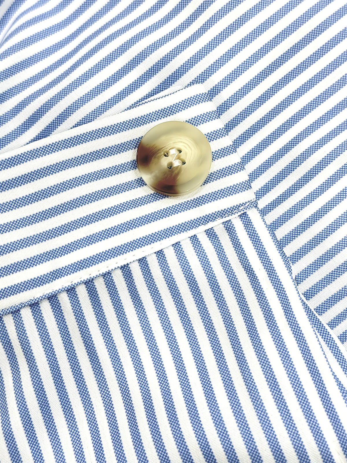 Elegant Fashion New Spring Summer Women'S Striped Back Elastic Button-A-Line Design Loose Casual Commuter All-Match High-Waist Skirt Pants - Blue