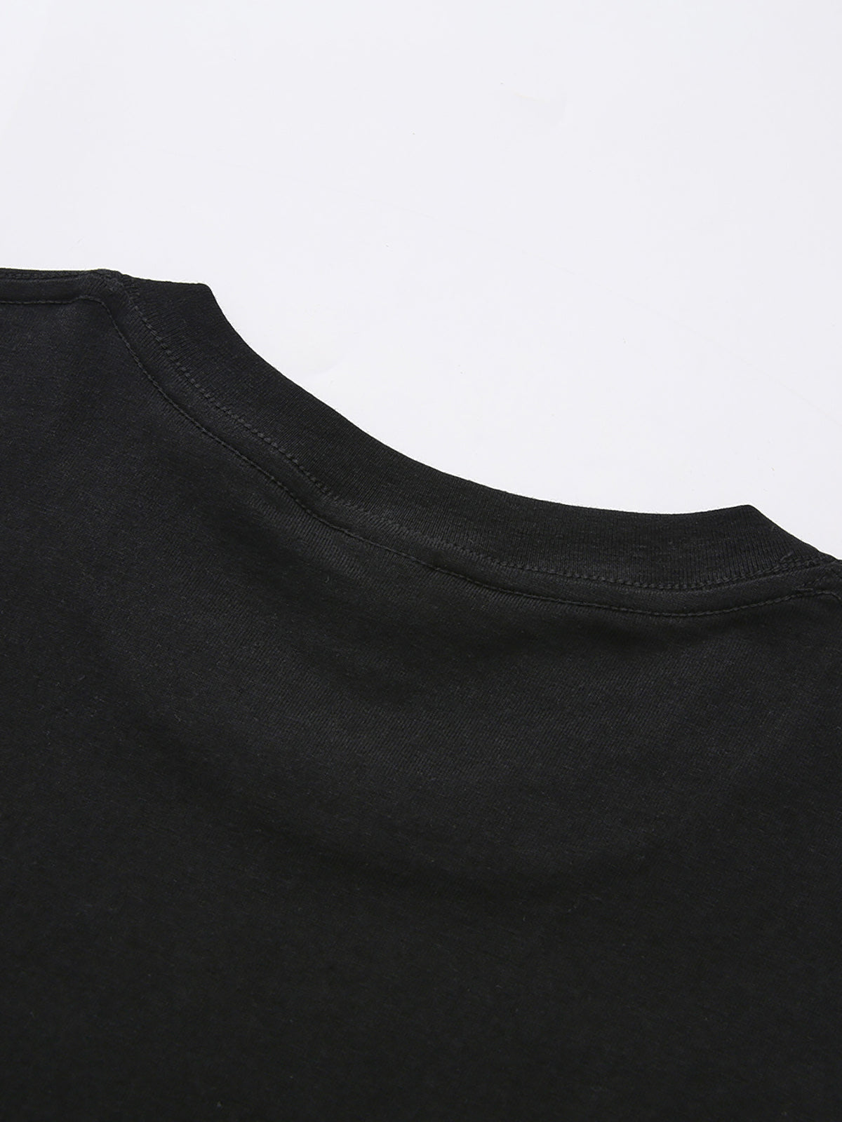 Men's Print Pure Cotton T-Shirt, Summer Fashion Vintage Trendy Casual Breathable Everyday Versatile Crew Neck Short Sleeve Top - Black