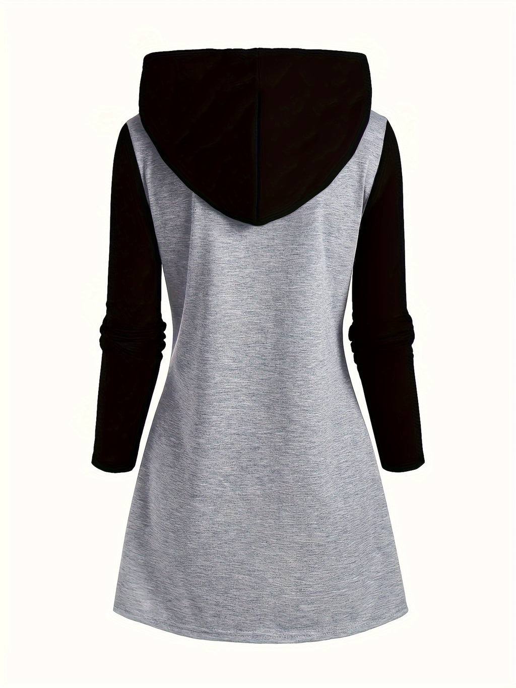 Women's Fashion Color Block Longline Top - Gray-black