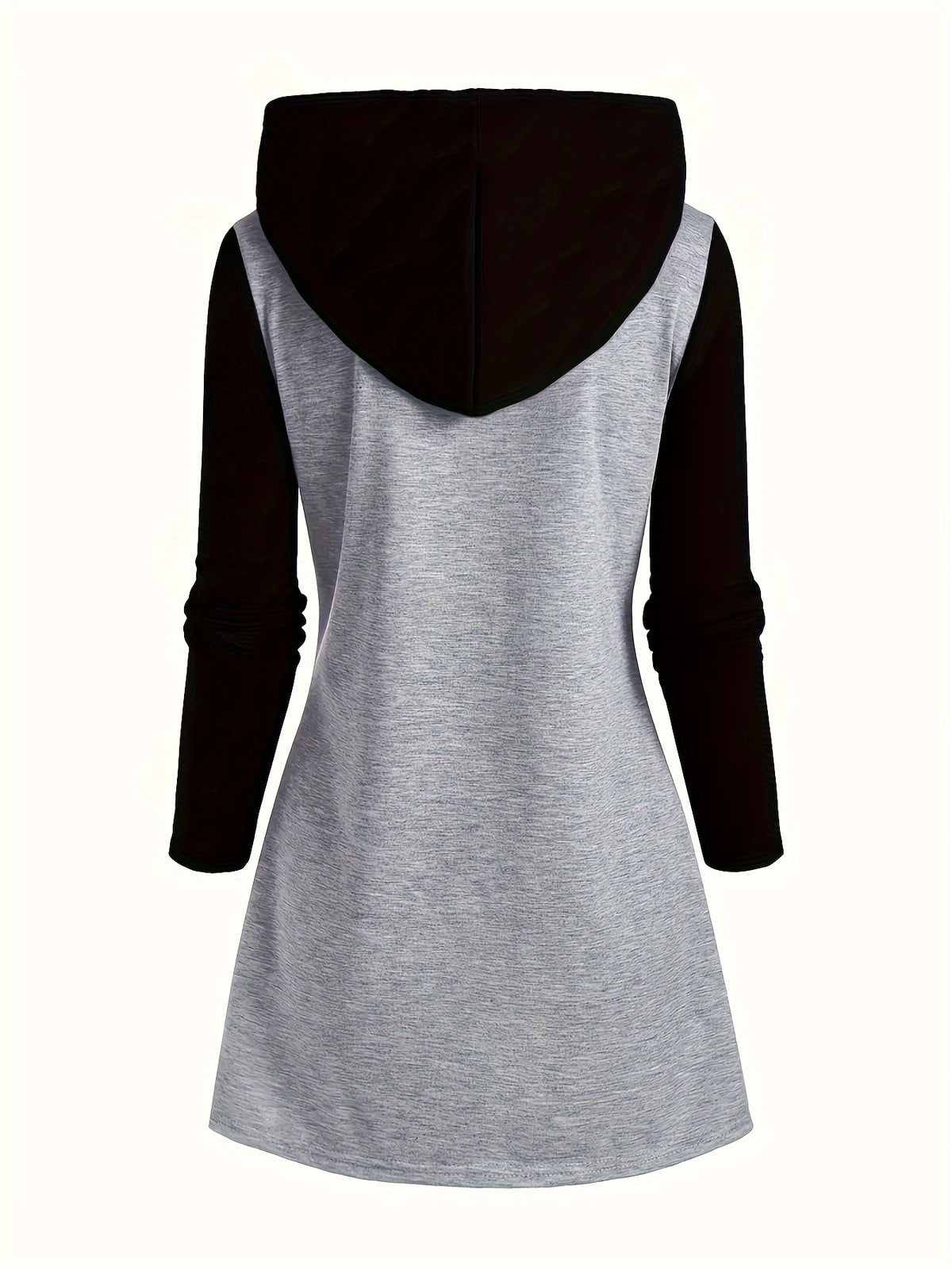 Women's Fashion Color Block Longline Top - Gray-black