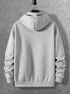 Warner Bros. DC Authorized 'THE DARK KNIGHT RISES' Shattered Bat Logo Print Superhero Casual Hooded Sweatshirt - Light Grey