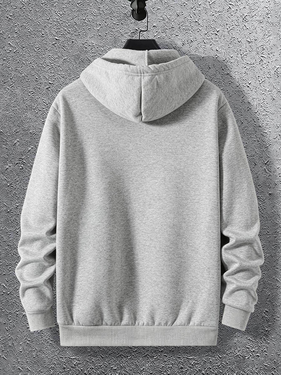 Warner Bros. DC Authorized 'THE DARK KNIGHT RISES' Shattered Bat Logo Print Superhero Casual Hooded Sweatshirt - Light Grey