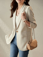 Women's Casual Elegant Blazer, Stylish and Unique Design, Niche Suit Top, Loose Fit, Versatile - Apricot